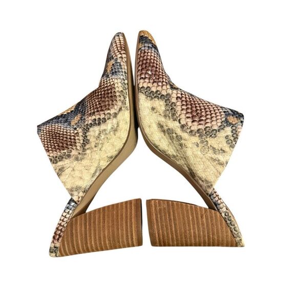 Steven by Steve Madden Nox Snake Python Chunky Block Heeled Mules Sz 8 Womens Fa - Picture 11 of 13